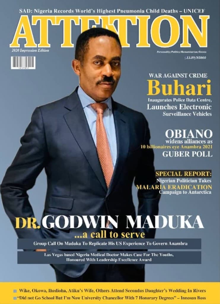 ATTENTION cover featuring Dr. Maduka